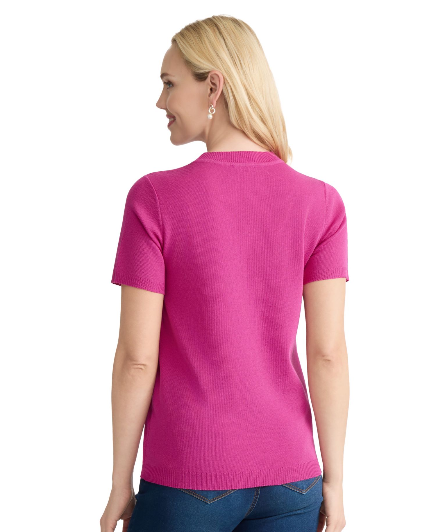 Women's Short Sleeve Crewneck Sweater