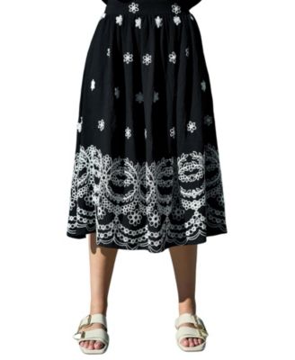 Women's Embroidered Midi Skirt