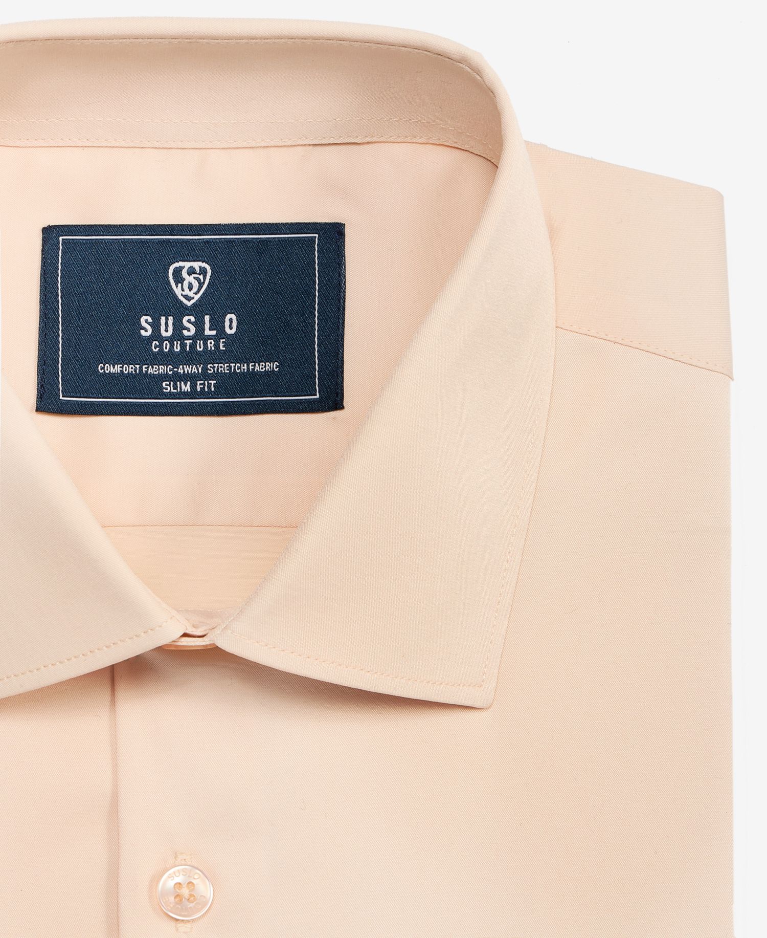 Men's Slim-Fit Solid Four-Way Stretch Dress Shirt