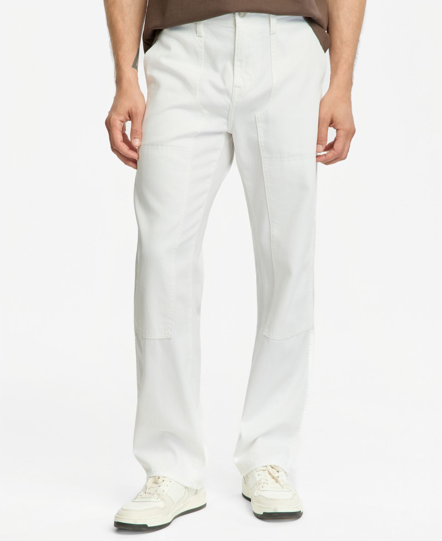 Мужские джинсы GUESS Mason Carpenter Straight-Leg, цвет: Соляной белый разноцветный — фото 5