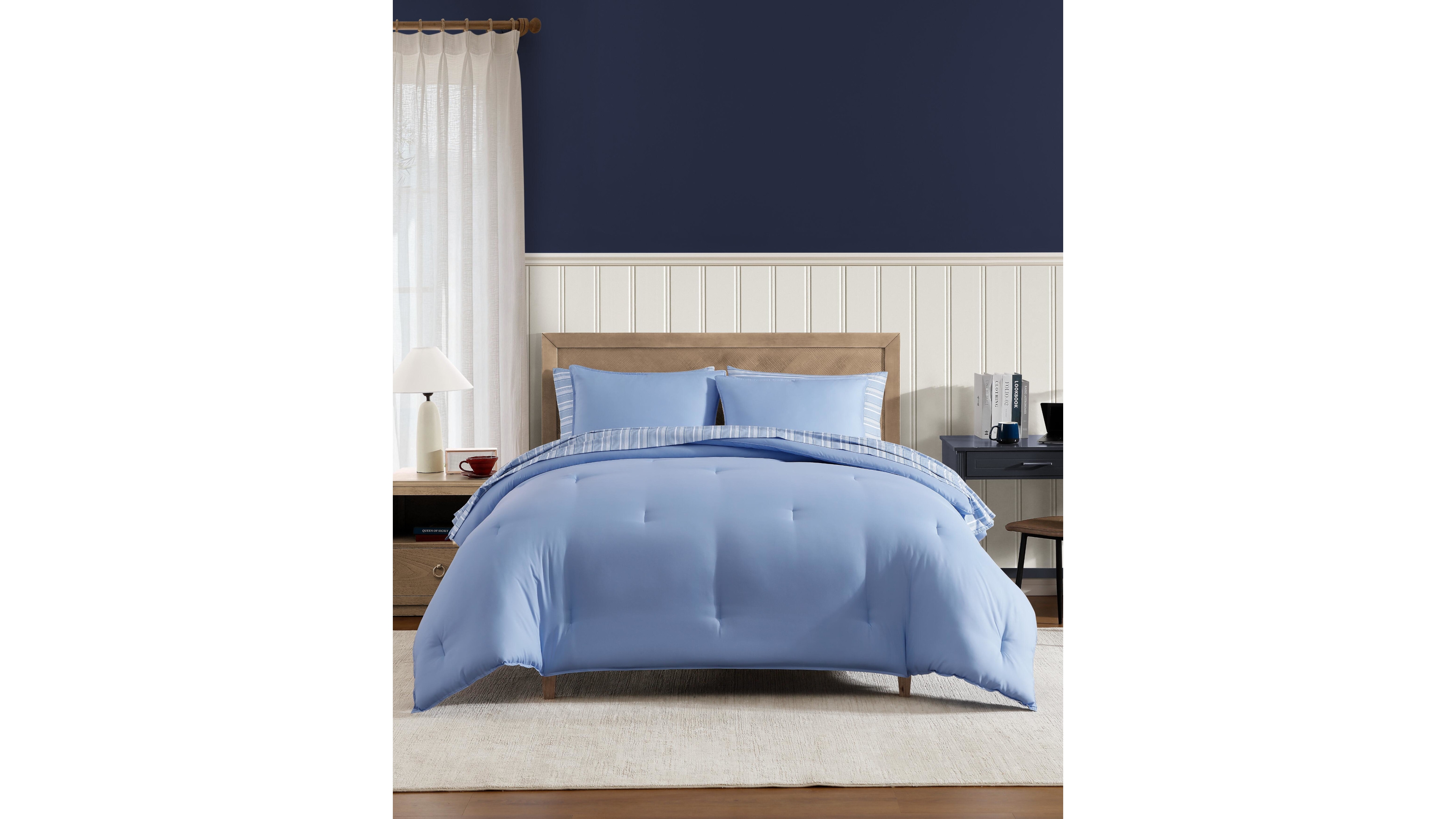 Tommy Hilfiger Core Solid Washed Microfiber 7-Pc. Comforter Set, King