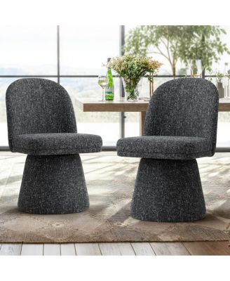 360degree(s) Swivel Upholstered Dining Chairs Set of 2, Modern Side Chairs