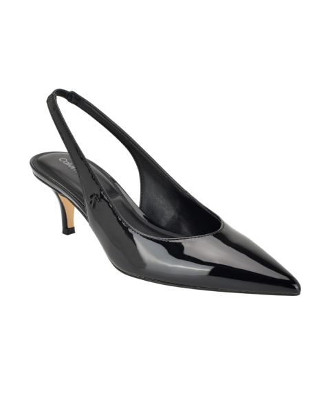 Женские туфли Calvin Klein Emersyn Kitten Heel Slingback Pumps, цвет: Чёрный лаковый