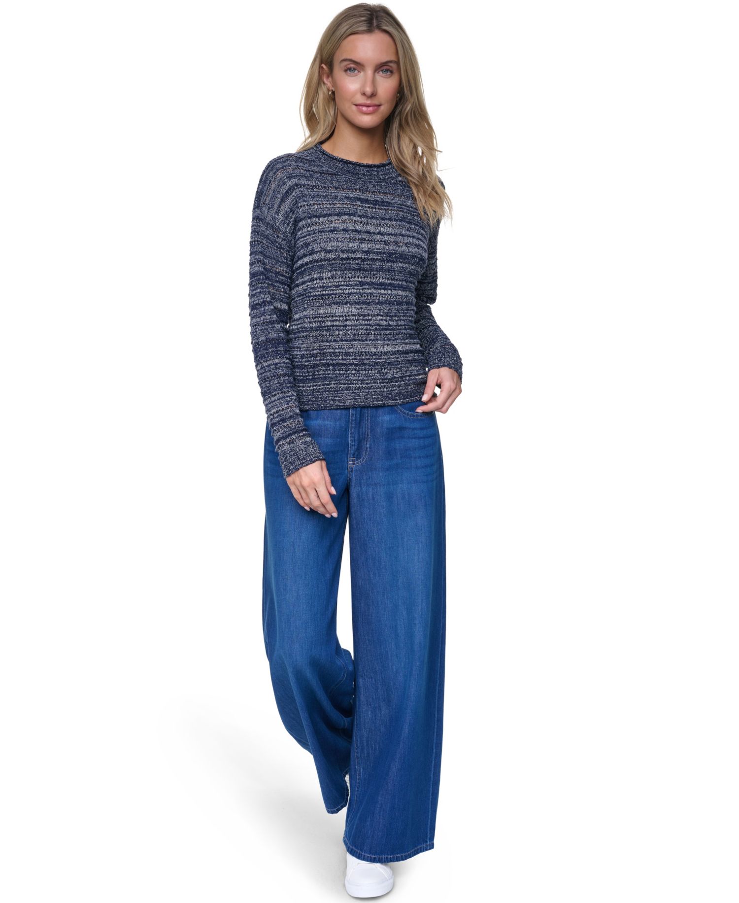 Women's Cotton-Blend Crewneck Sweater