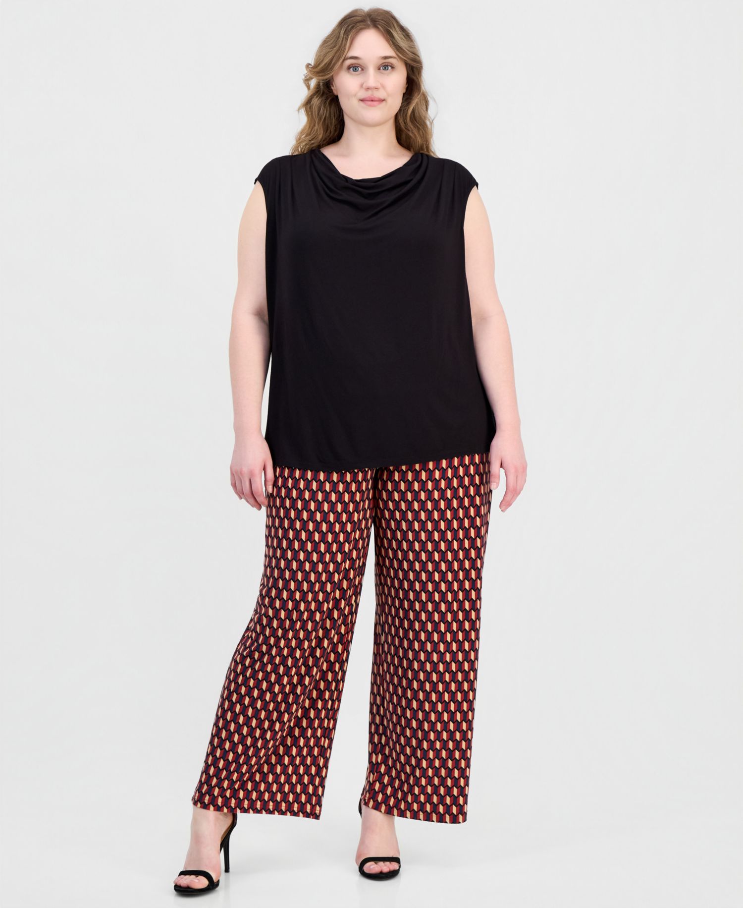 Plus Size Cowl-Neck Sleeveless Top