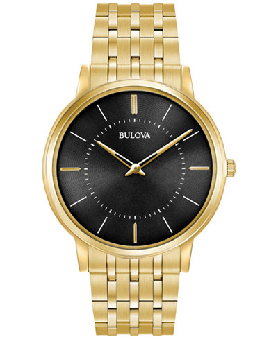 Bulova Men's Dress Gold-Tone Stainless Steel Bracelet Watch 40mm 97A127