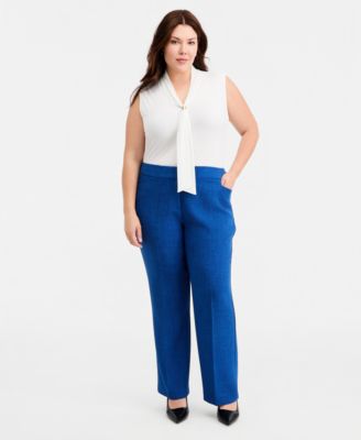 Plus Size L-Pocket Straight Pants