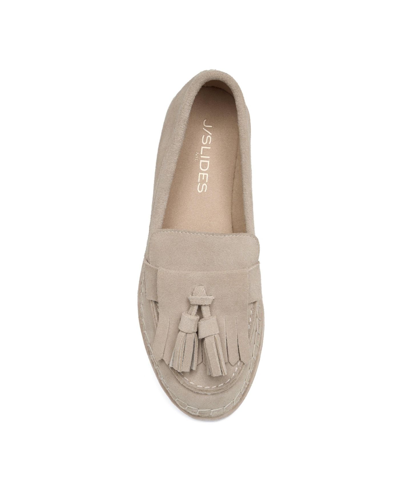 Женские туфли JSlides Benson Suede Espadrille Loafer, цвет: Бежевый — фото 3