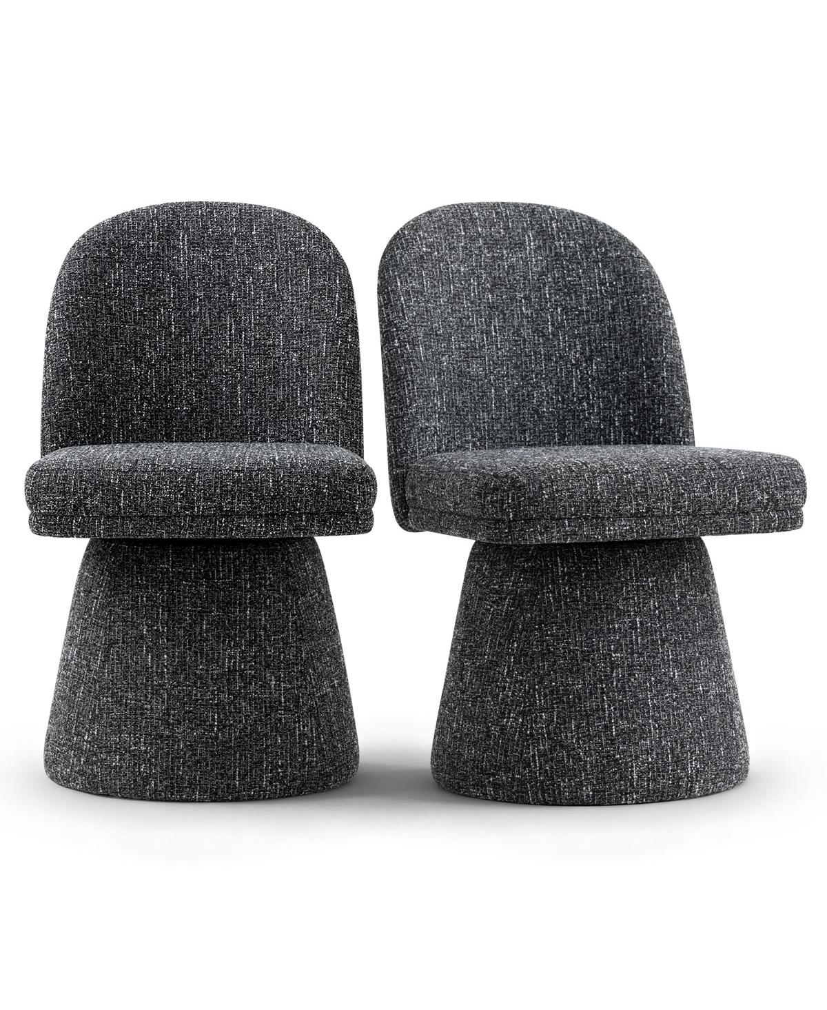 Maison Boucle Swivel Accent Chairs Set of 2, Modern Upholstered Fabric Lounge