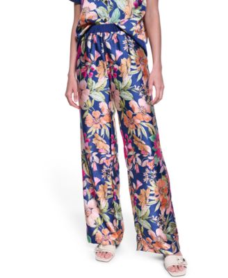 Women's Soft Floral Print Pull-On Pants