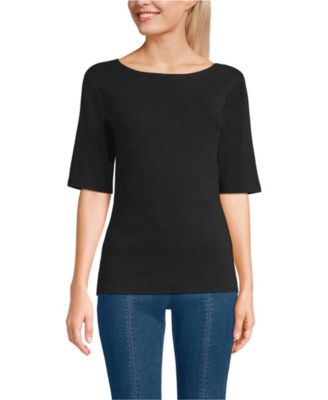 Women's Elbow Sleeve Polished Essentials High Neck Low Back Top