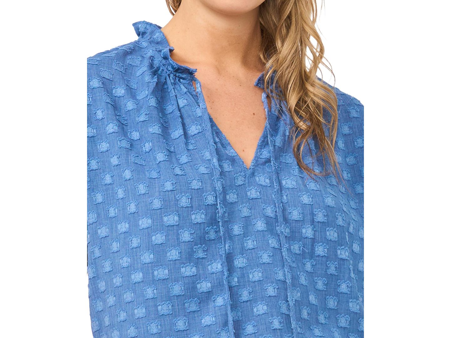 Женский топ Vince Camuto V-Neck Short-Sleeve, цвет: Индиго — фото 6