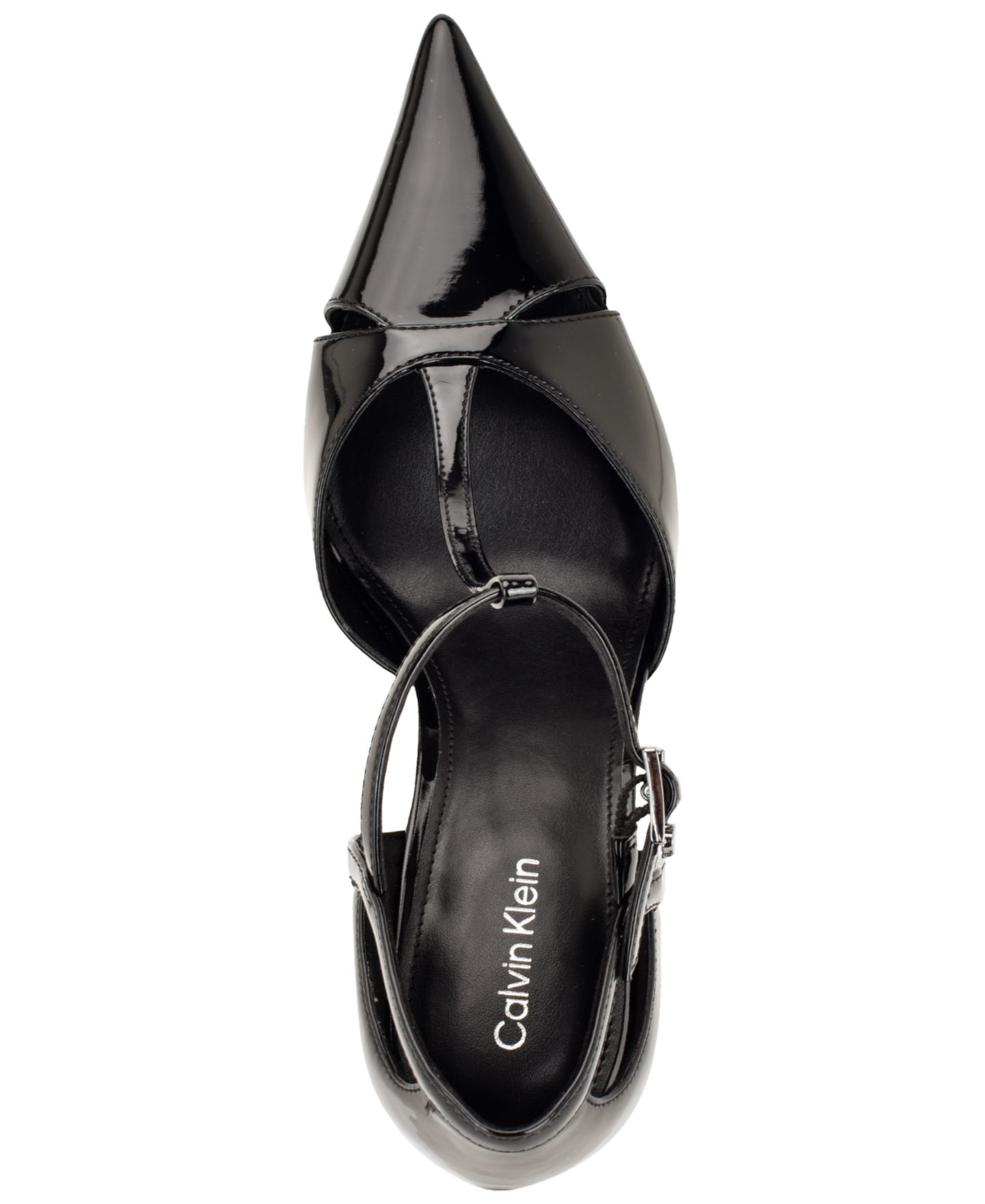 Женские туфли Calvin Klein Odielle T-Strap Stiletto Pumps, цвет: Чёрный лаковый — фото 4