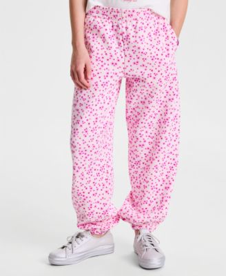 Girls' XS-XL Floral-Print Jogger Pants