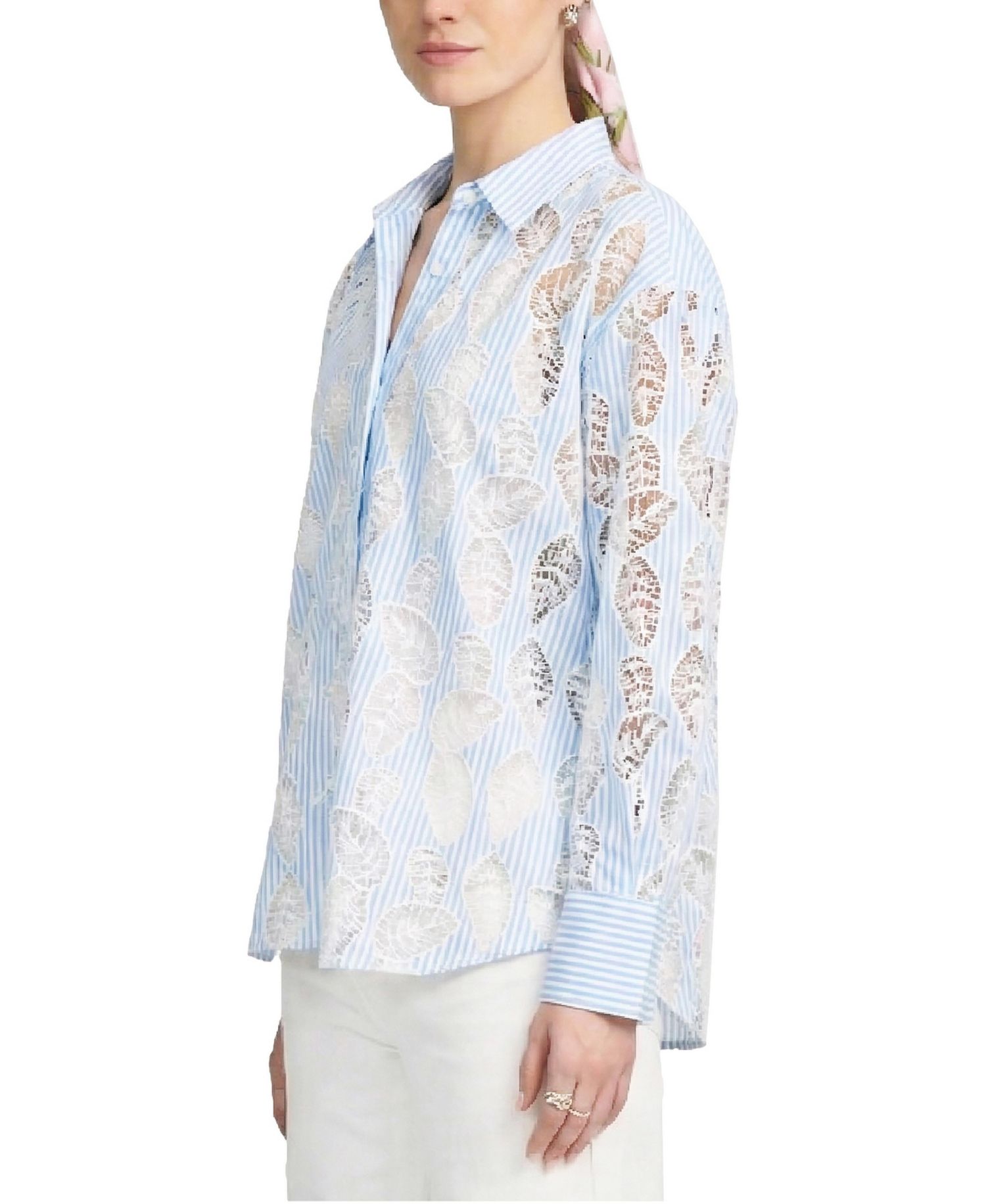 Women's Lace Striped Shirt