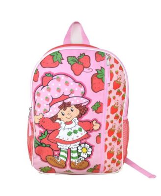 Strawberry Short 16" Pink Nylon School Backpack 16" Bookbag for Girls, with a Large front Pocket