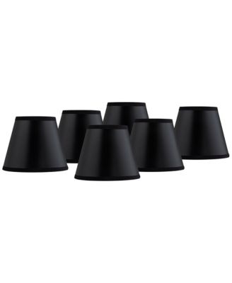 Set of 6 Empire Chandelier Lamp Shades  Paper Small 3" Top x 5" Bottom x 4" High Candelabra Clip-On Fitting