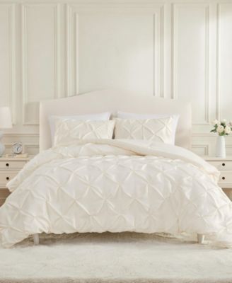 Pintuck Solid Satin 3-Piece Comforter Set, King