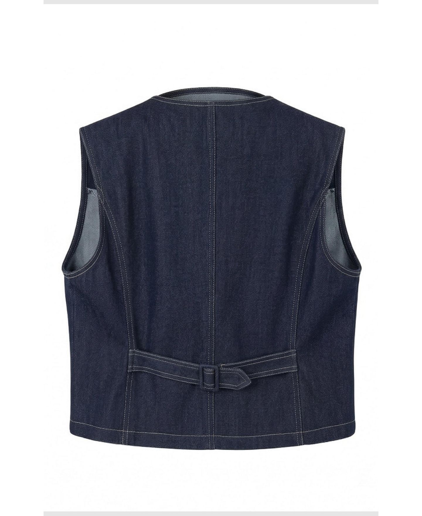 Женский жилет Modenaire Denim Button-Front Patch Pocket, цвет: Тёмный индиго — фото 9