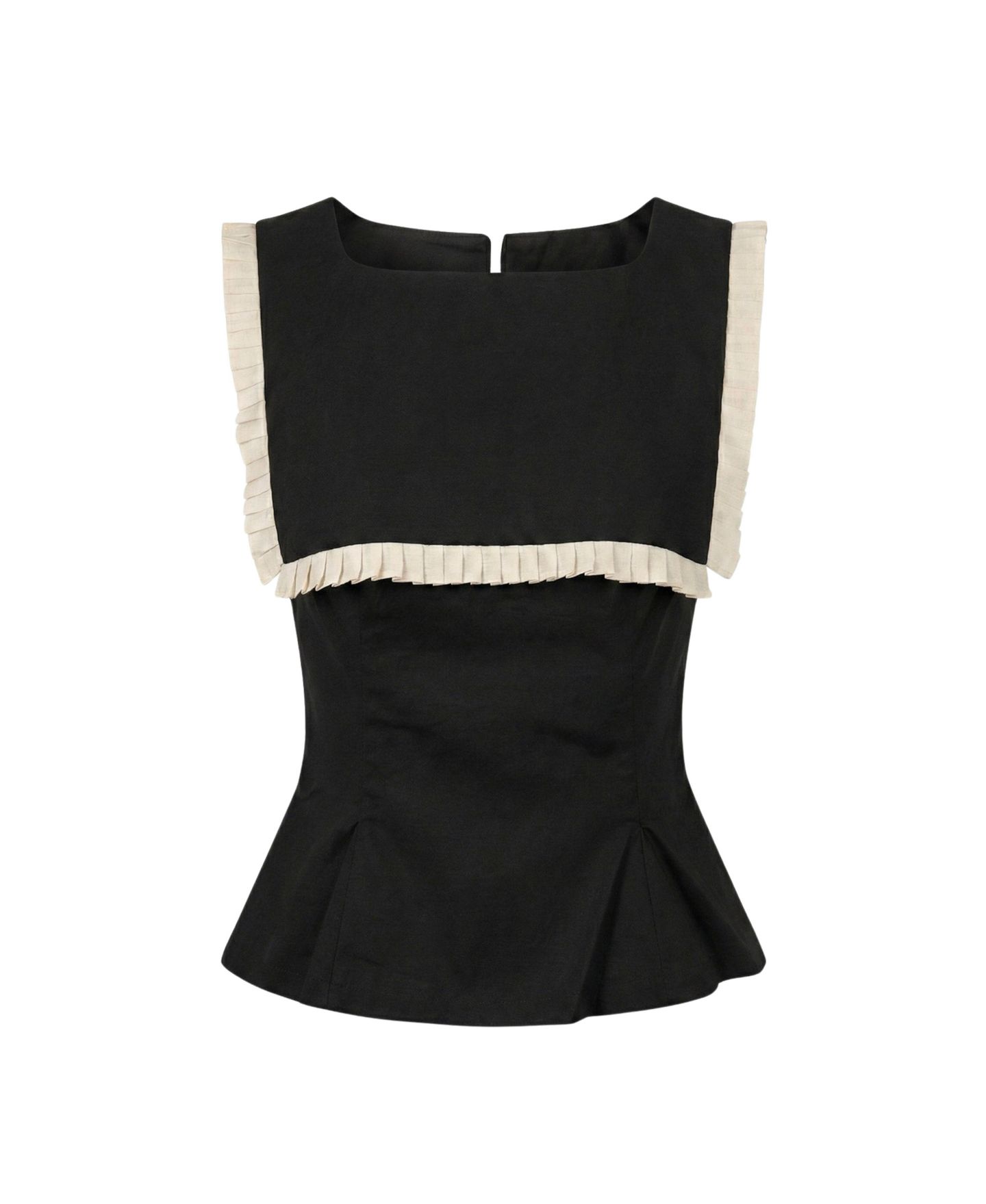 Женский топ Modenaire Sleeveless Ruffle-Trim Peplum, цвет: Чёрный — фото 5