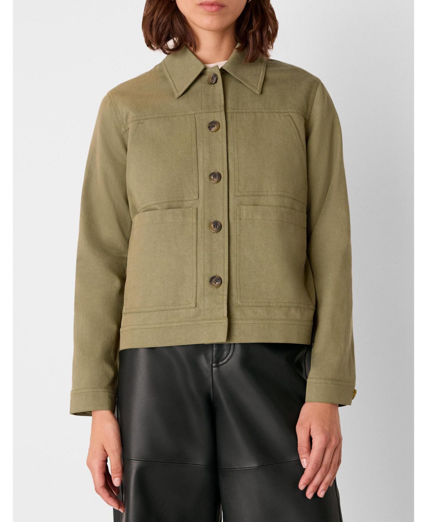 Женская куртка Whistles Mia Pocket Detail, цвет: Хаки — фото 5