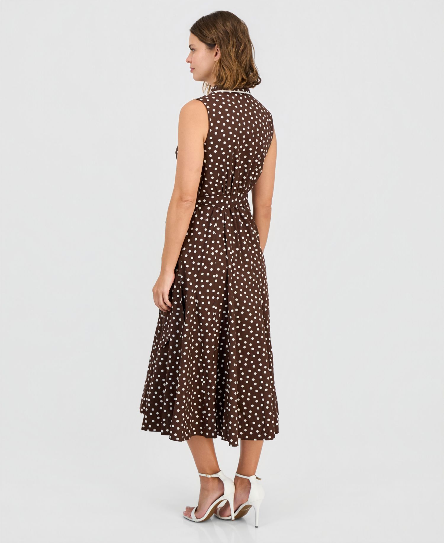 Petite Sleeveless Godet Shirt-Dress