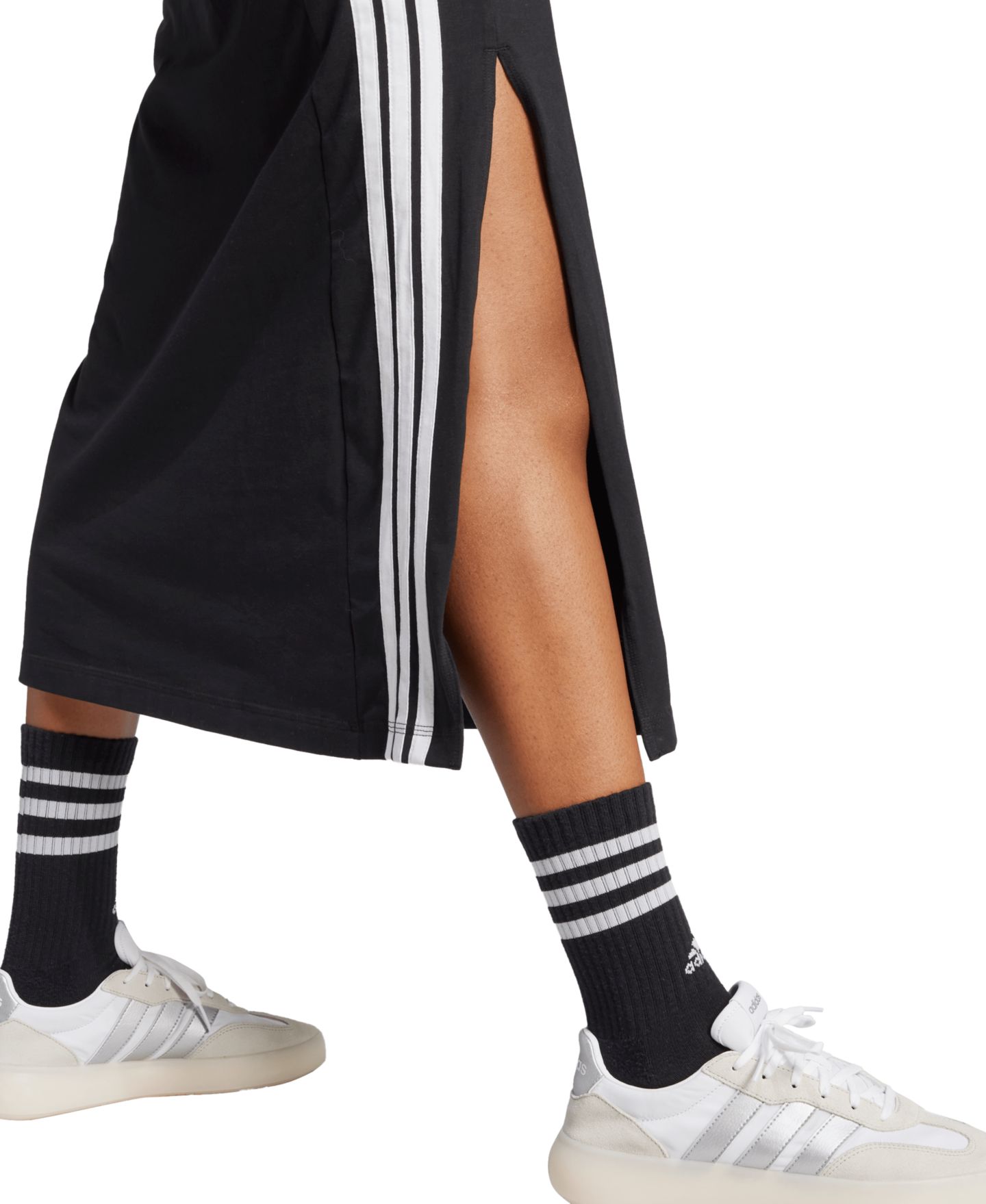 Женское макси-платье adidas с открытой спиной без рукавов, цвет: Чёрный / Белый — фото 5
