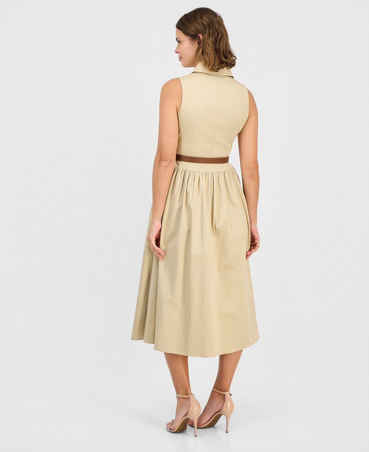 Anne Klein Women's Sleeveless Belted Shirtdress view 5 — MAYCSS fashion products