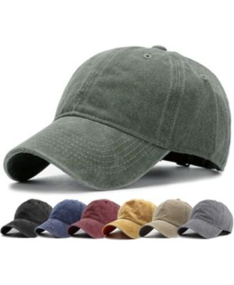 Washed Distressed Twill Cotton Baseball Cap - Vintage Adjustable Dad Hat for Men Women