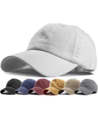 Washed Distressed Twill Cotton Baseball Cap - Vintage Adjustable Dad Hat for Men Women
