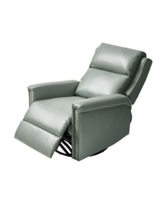 Medlin Transitional Faux Leather Dual Motor Swivel Rocker Recliner with USB Ports