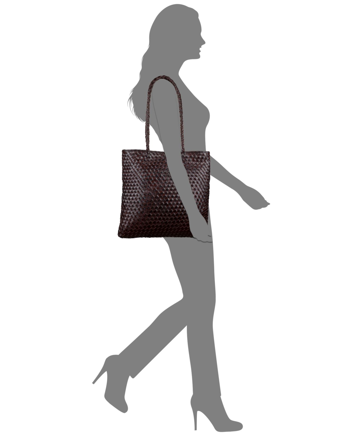 Valence Medium Woven Leather Tote Handbag