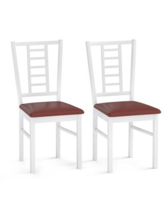Wooden Dining Chairs Set of 2 PU Leather Upholstered Seat