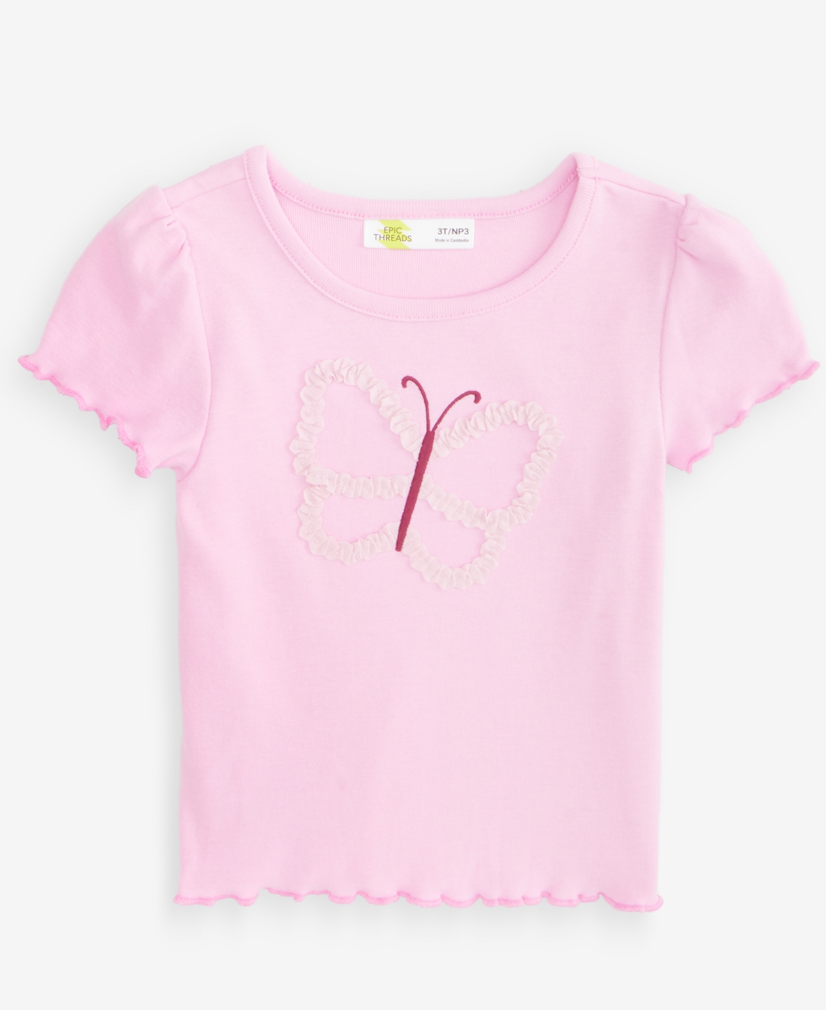 Epic Threads Toddler Girls' 12M-5T Butterfly Elevated Ribbed T-Shirt, Macy's Exclusive