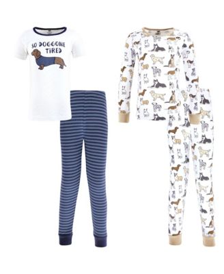 Toddler Boys Hudson Cotton Pajama Set 4-Pack, Navy Dogs