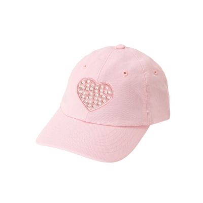 Girls Pearl Heart Patch Baseball Hat