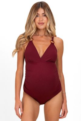Maternity O-Ring Strap Cutout Back One Piece Swimsuit