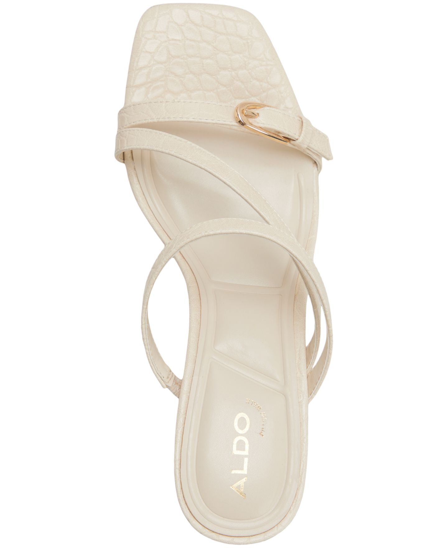 Женские сандалии ALDO Cityverse Strappy Square Toe Dress Sandals, цвет: Кремовый змеиный — фото 4