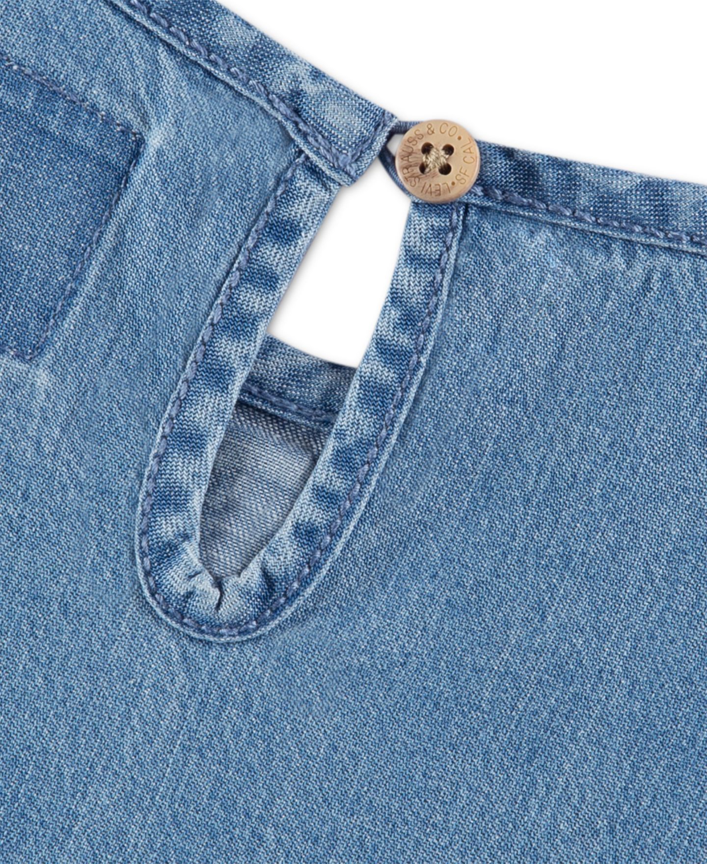 Платье Levi's Bubble Short-Sleeve Dress для девочек-малышей, цвет: Шамбре синий — фото 3