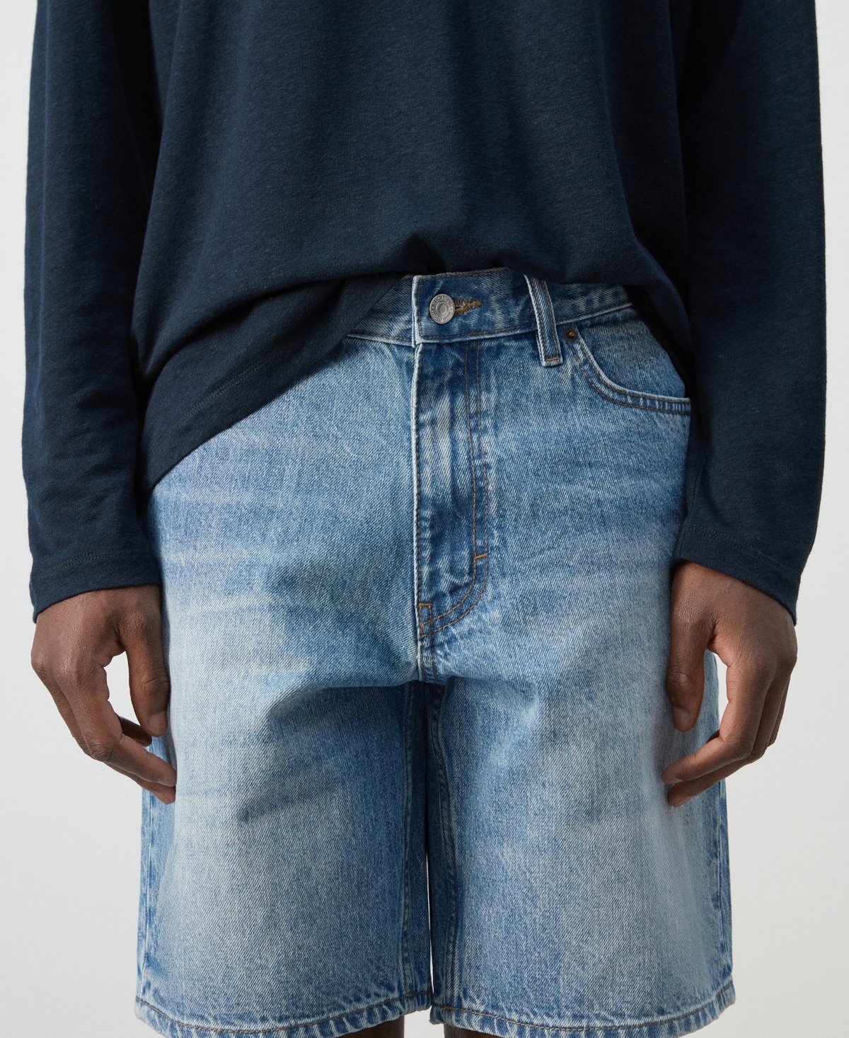Mango Men's Straight-Fit Denim 8.86" Bermuda Shorts