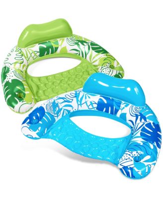 2 pack Inflatable Pool Float Chair Hammock Cup Holder