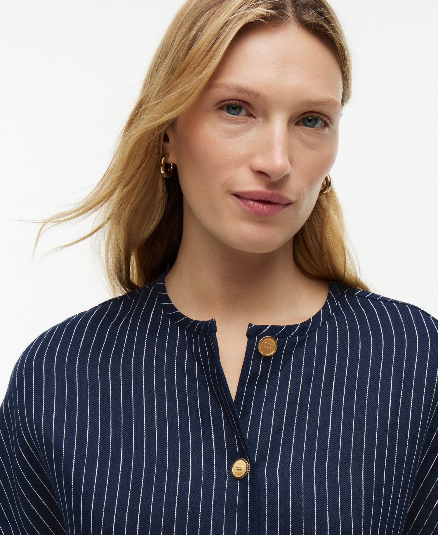 Women's Linen Nautical Stripe Blouse