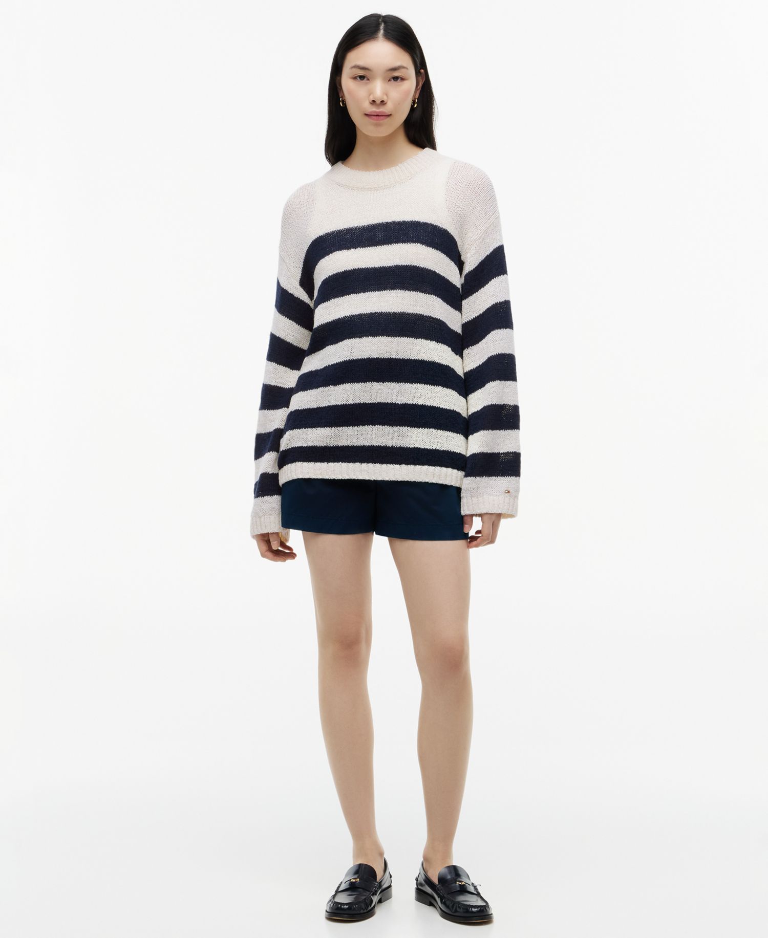 Women's Cotton Nautical Stripe Sweater