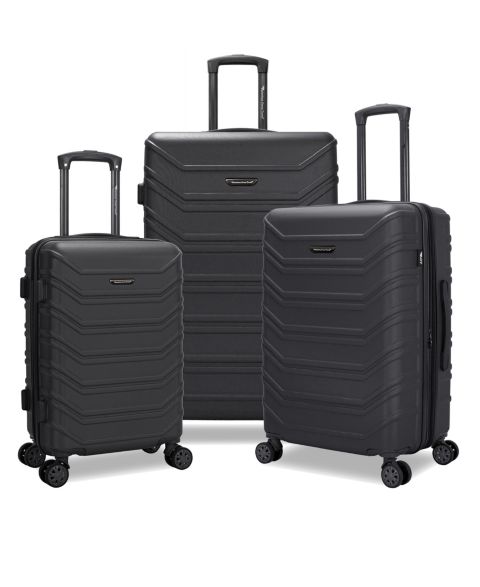 Чемоданы American Green Travel Westford 3-Piece Hardside Expandable Spinner Luggage Set, цвет: Чёрный