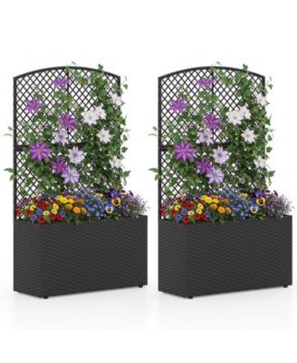  Raised Garden Bed Trellis Wicker Planter Box Privacy Screen