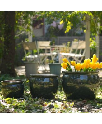 Handmade  Ceramic Plant Pots, Indoor & Outdoor Flower Pots for Tables,Breathable Clay with Drainage Hole