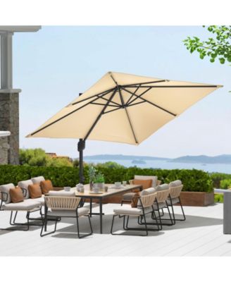 10x10FT Heavy Duty Aluminum Cantilever Patio Umbrella, 360degree(s) Rotating Offset