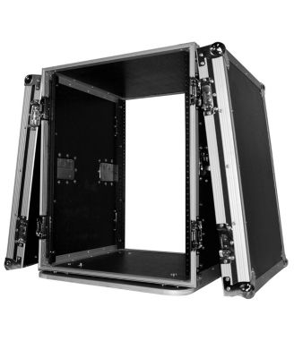 T-14RSS 14U ATA Deluxe Flight Road Case with 4" Casters for Amplifier Rack Mount Module, 19" Rail Depth