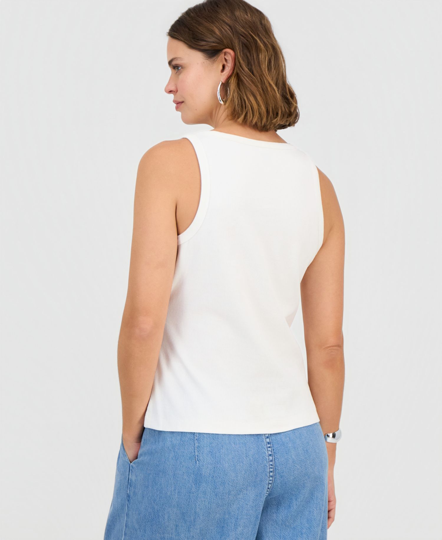 Women's Crochet & Crystal Embellished Trim Tank Top