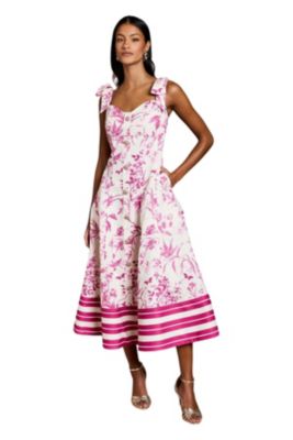 Women's Panelled Fit And Flare Midi Dress